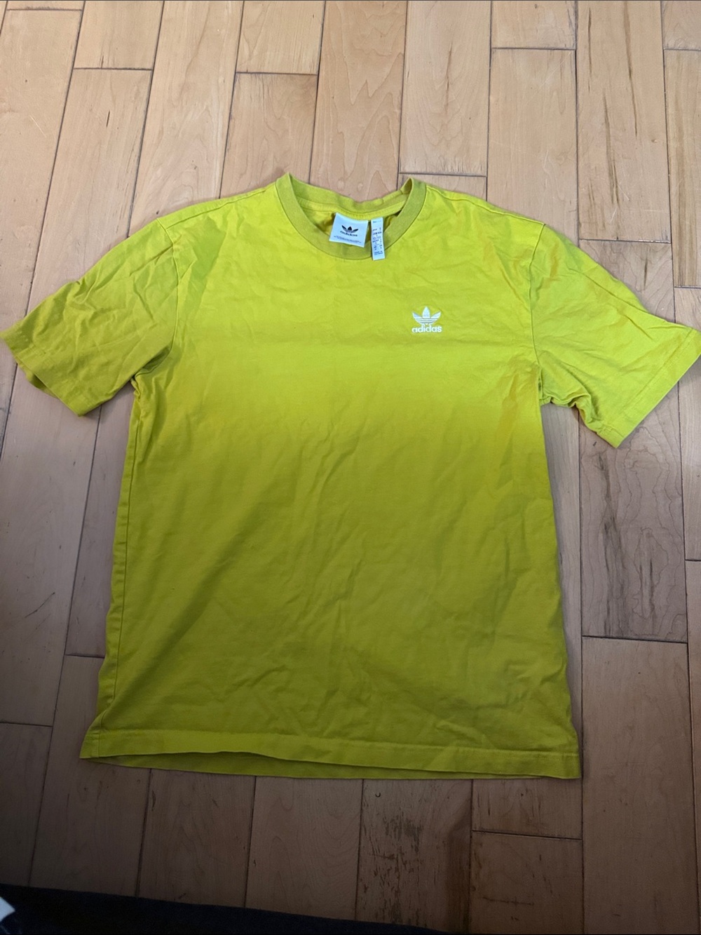 adidas Neon Yellow Trefoil Short Sleeve Tee